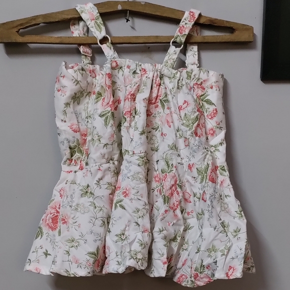 White floral strips top - Picture 3 of 8